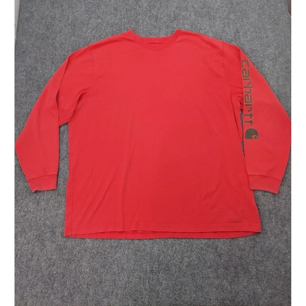 Lot of 2 Carhartt Shirt Mens 2XL Red Brown Long Sleeve Force Loose Relaxed READ